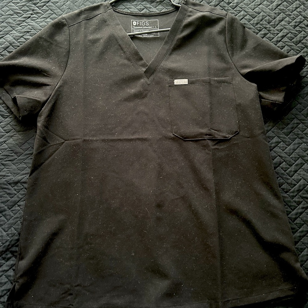 Women’s Figs Scrub Top Black Size Large